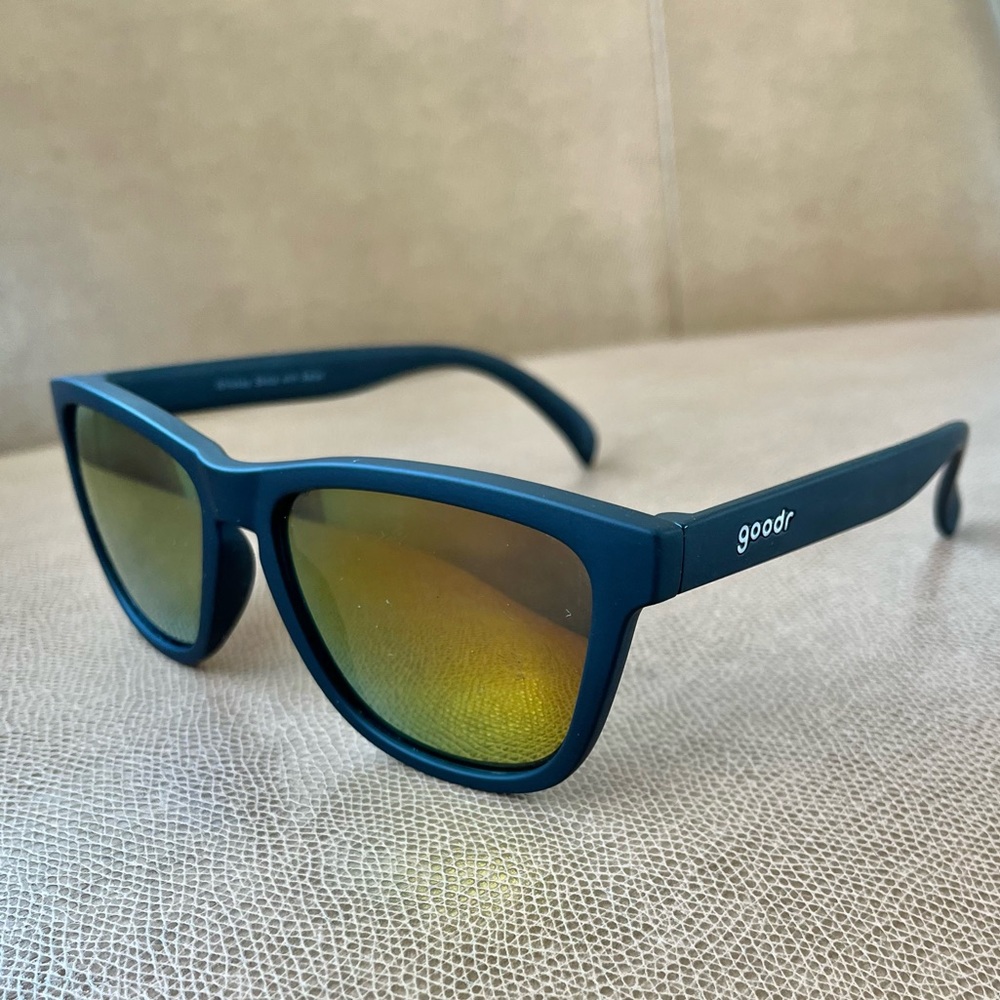 Goodr polarized sunglasses black Whiskey Shots with Satan.  Great condition!